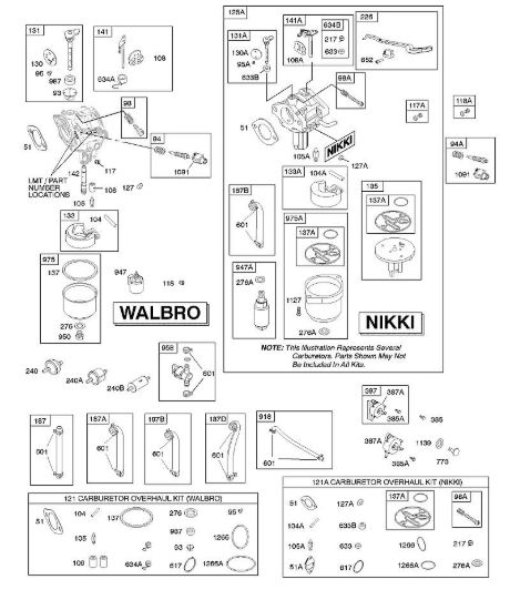 D - Carburatore - Walbro & Nikki, alimentazione carburante, set revisione carburante - Walbro & Nikki B&S - 31 €¦ 31G777-0120-E1 brand Stihl